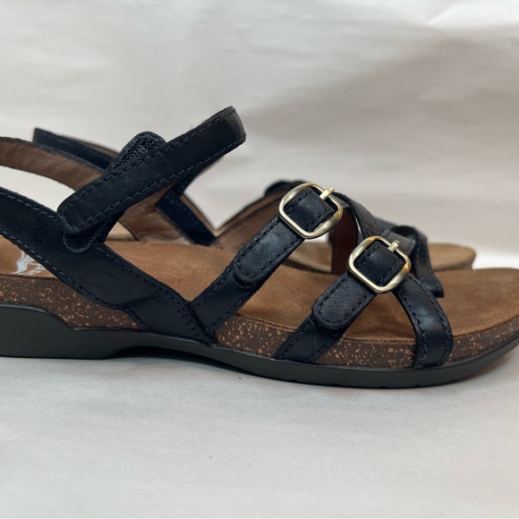 Dansko Sandals Women Size 38 EU 7.5 US Roslyn Black Leather Comfort Shoes - Picture 6 of 9